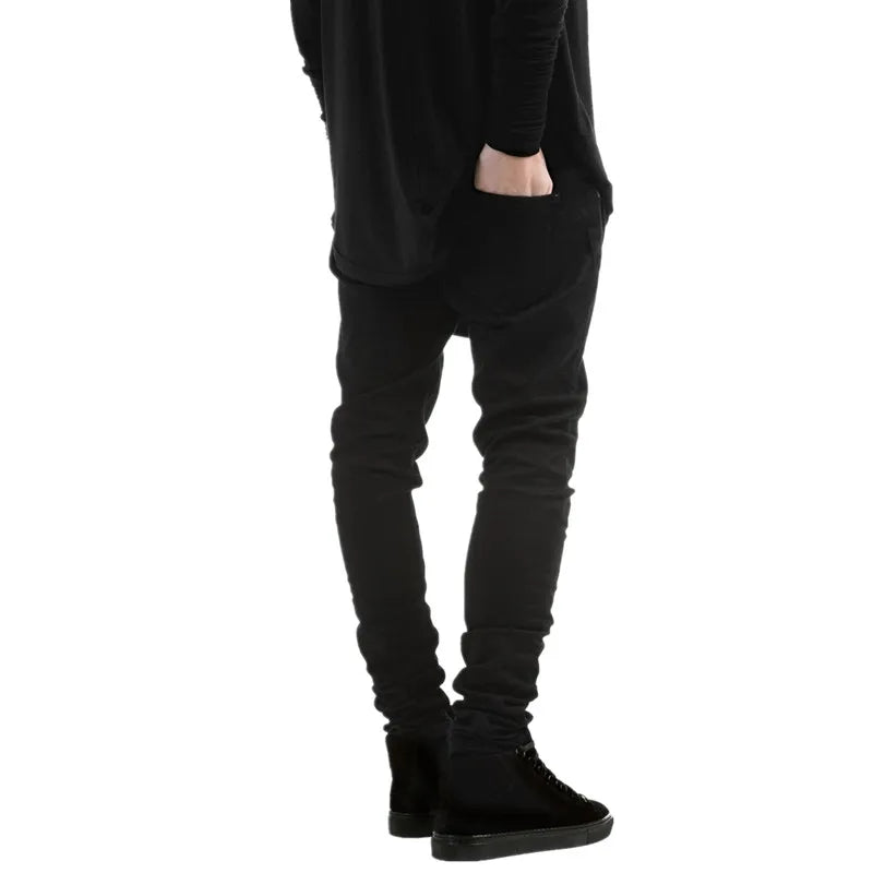 New Men Black Ripped Skinny